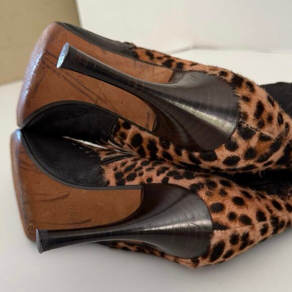 Donald J. Pliner Couture SIGNED boots leather calf hair animal print 7.5 - Picture 7 of 16